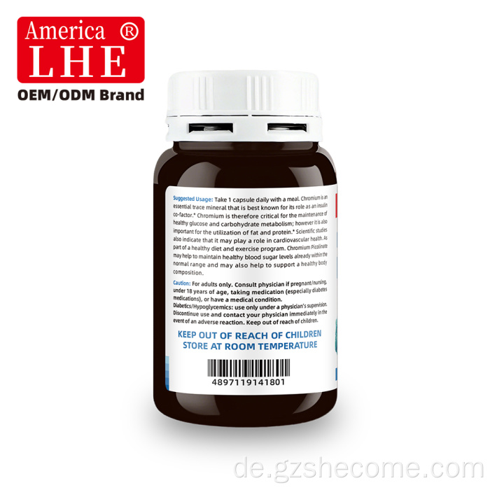 Shecome Chromium Picolinate Kapseln Glukosestoffwechsel